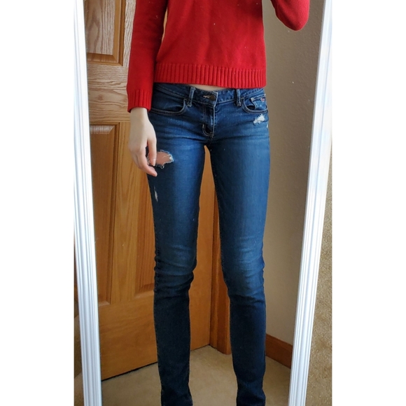 Hollister Distressed Blue Skinny Jeans - Picture 3 of 6